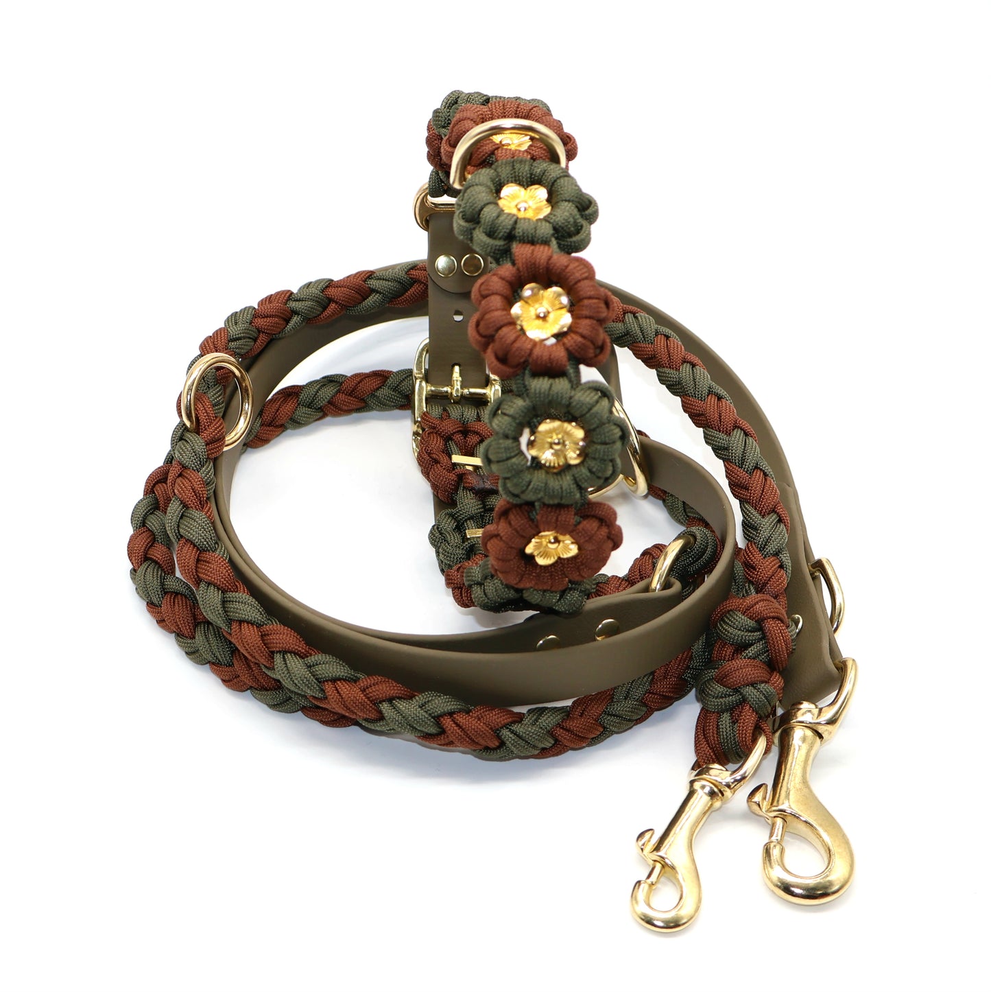 Blumen Halsband *Oliv & Schokolade*