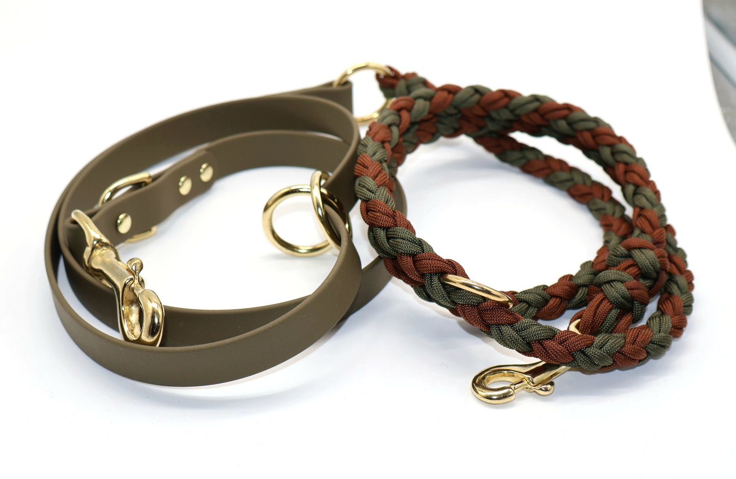 Paracord x Biothane Leine *Oliv & Schokolade*