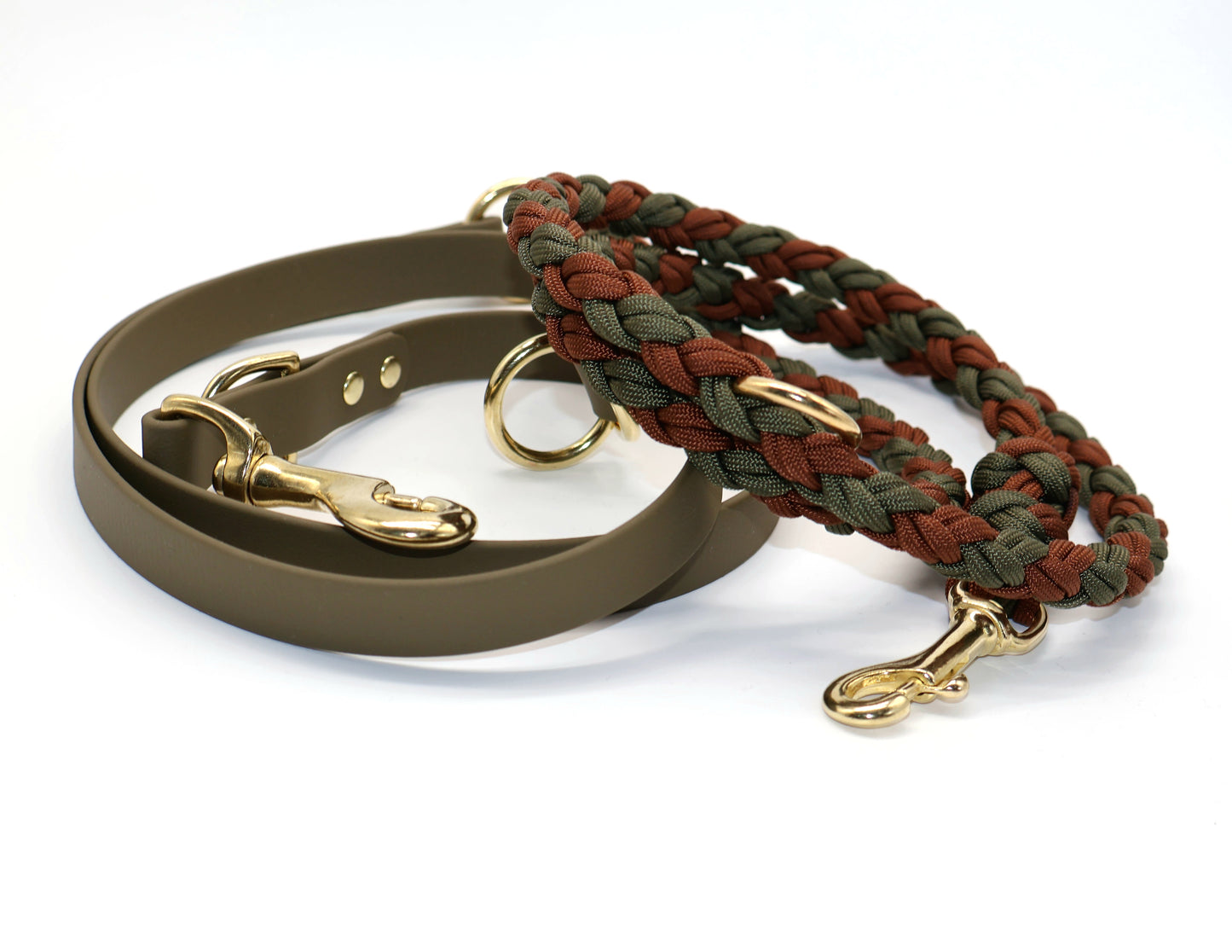 Paracord x Biothane Leine *Oliv & Schokolade*