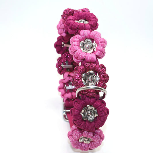 Blumen Halsband *Beere & Pink Glitzer & Bubble Gum*