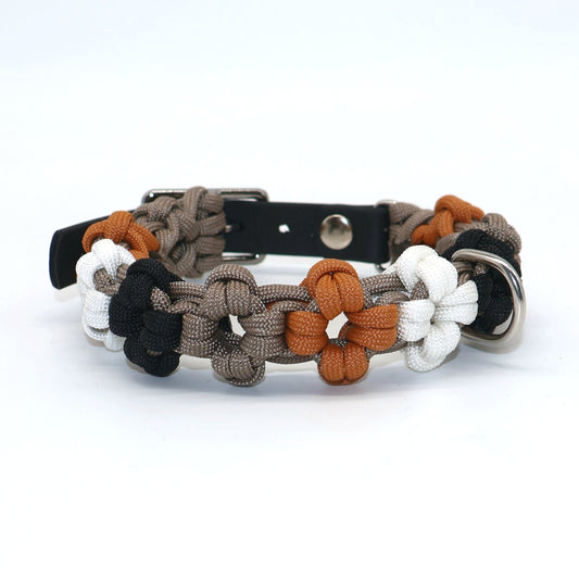 Mini Blumen Halsband *Send & Tan & Weiß & Schwarz*