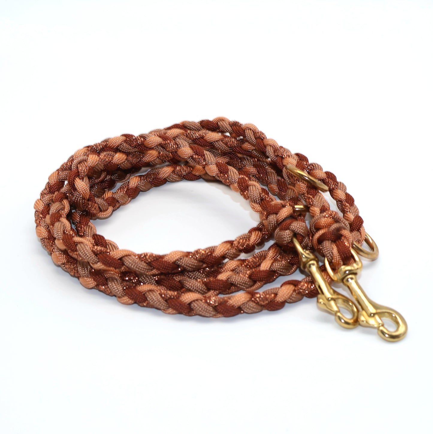 Mini Blumen Halsband mit passender 2,2m dünner Paracord Leine *Hellbraun*