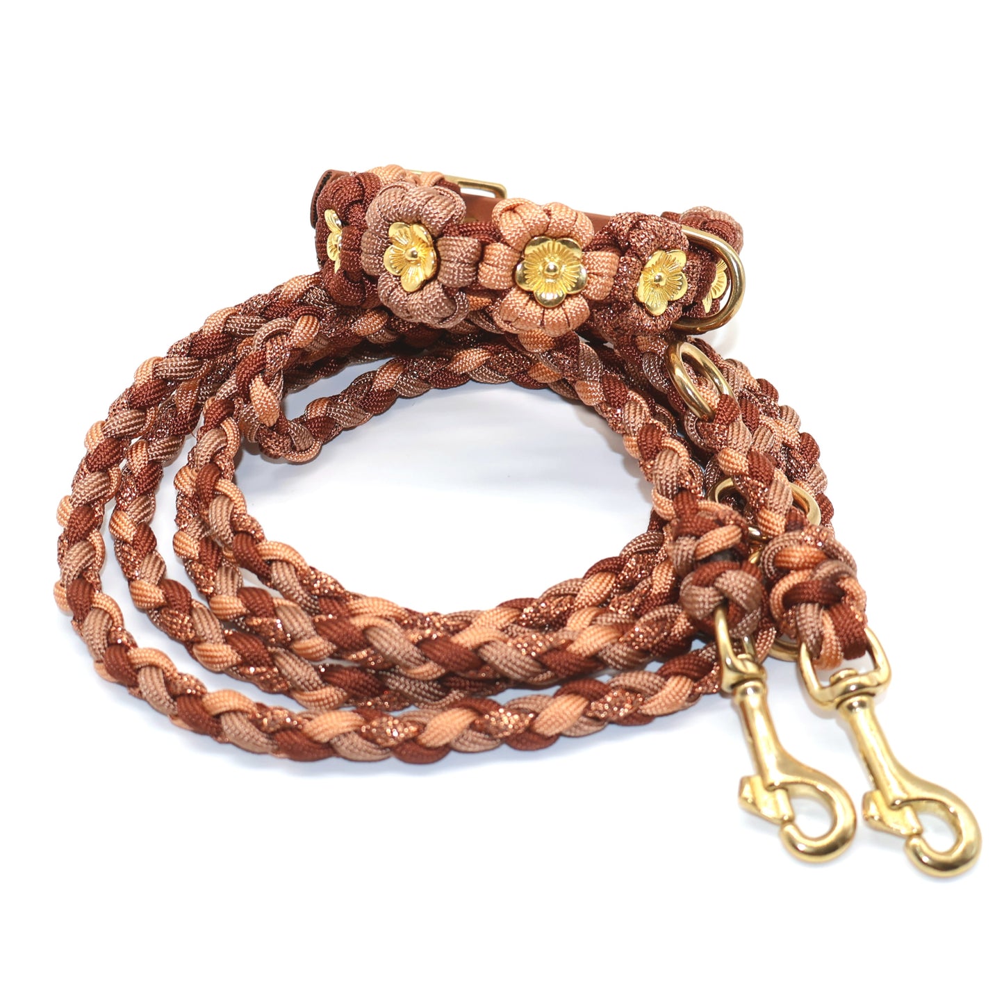 Handgeflochtene Paracordleine *Bronze & Rost & Kupfer Glitzer*
