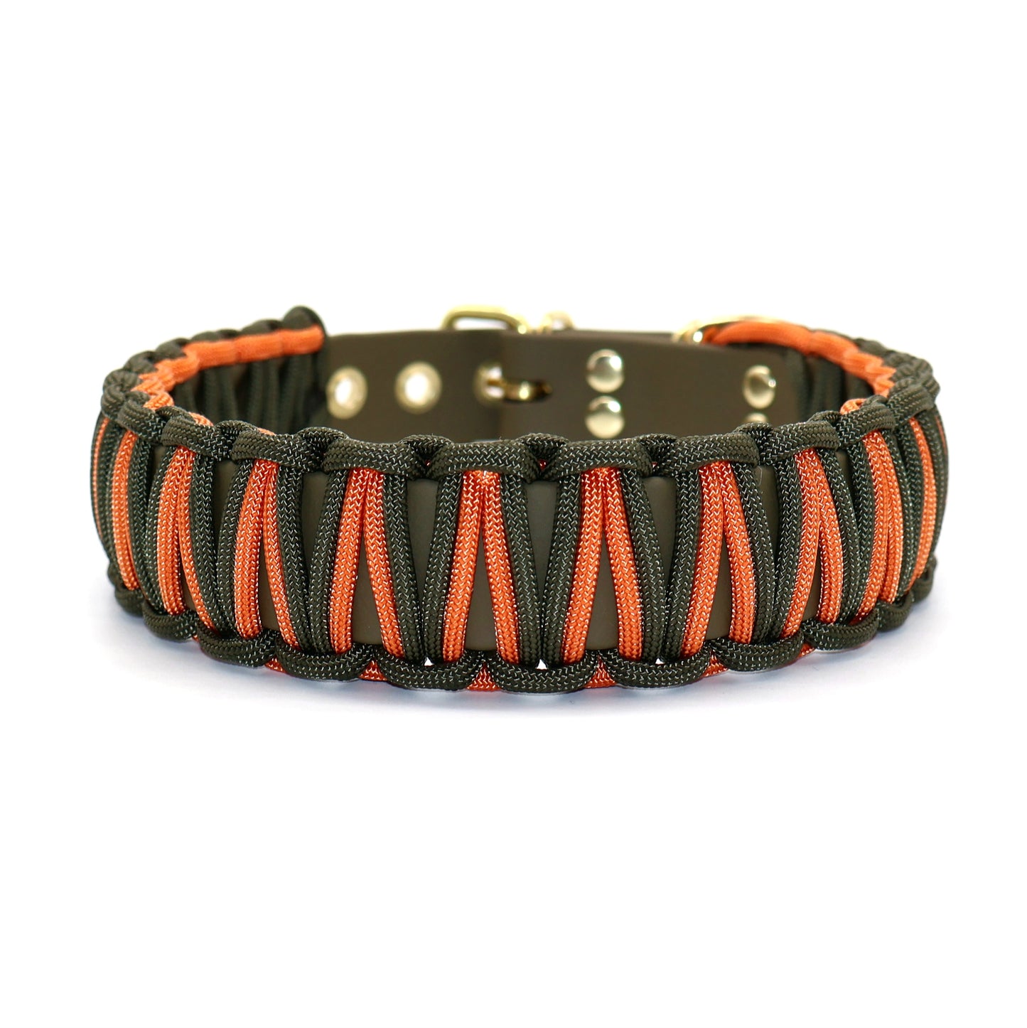 Halsband Biothane & Paracord *Orange & Oliv*