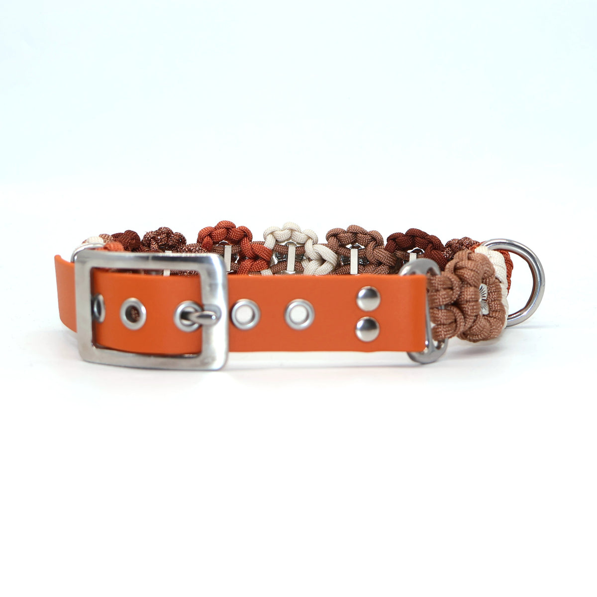 Blumen Halsband *Squirrel & Creme & Bronze & Rost & Glitzer*