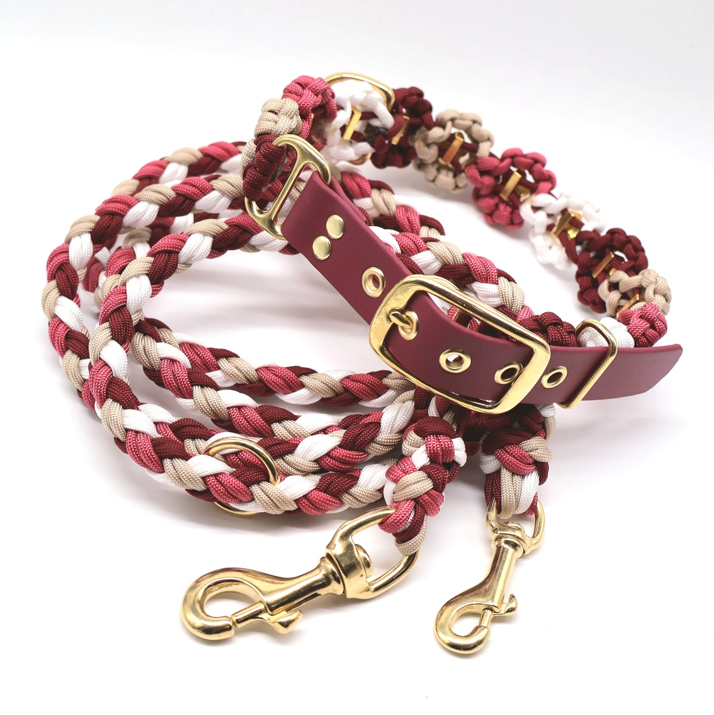 Blumen Halsband *Burgunder & Cafe Late & Ruby*