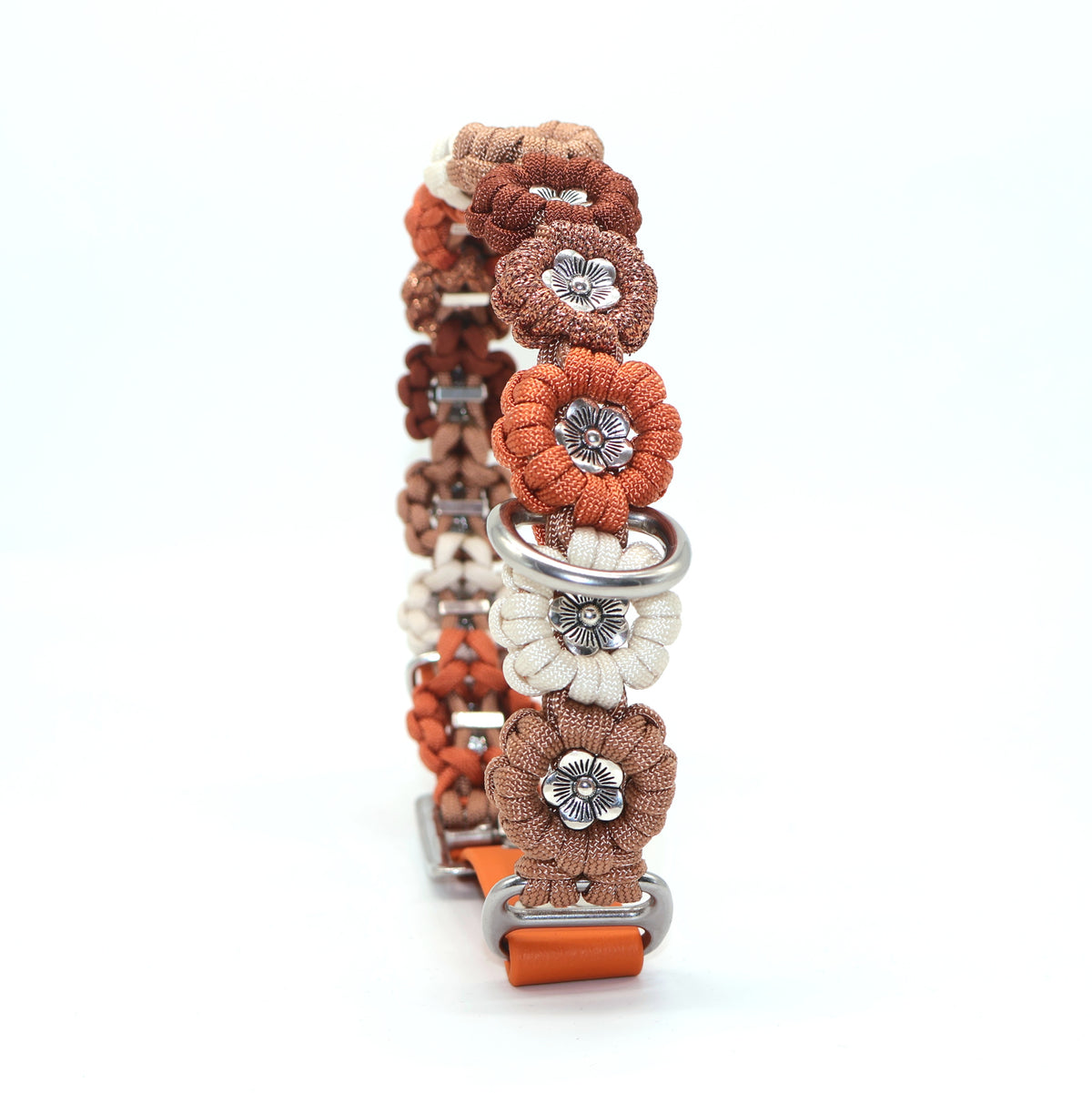 Blumen Halsband *Squirrel & Creme & Bronze & Rost & Glitzer*