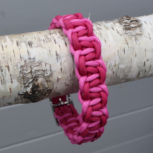 Paracord braided collar *Fuchsia-Bubble Gum*