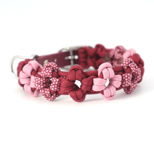 Mini Flower Necklace *Burgundy &amp; Lavender Pink*