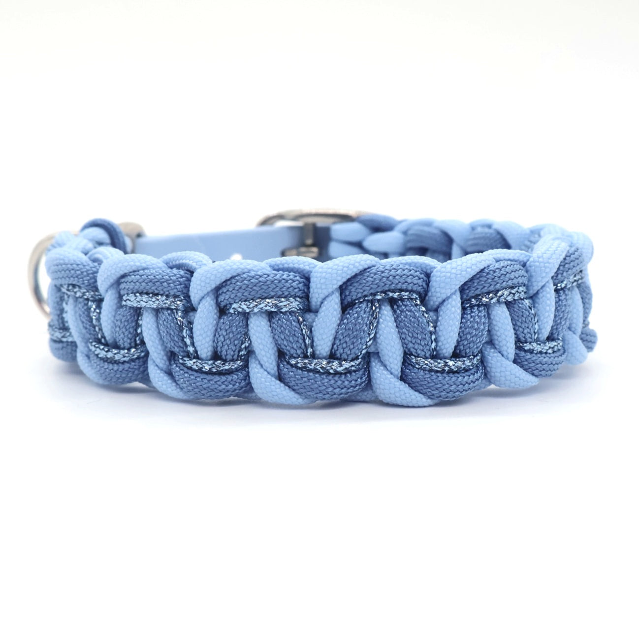 Paracord Halsband geflochten *Polarblau Glitzer*