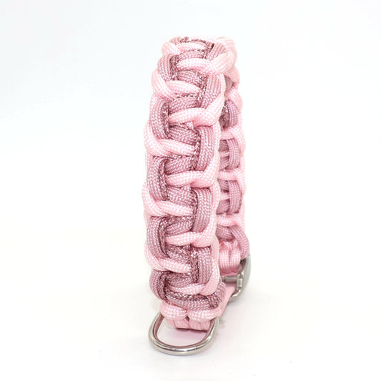 Paracord Halsband geflochten *Rouge & Altrosa & Rosa Glitzer*