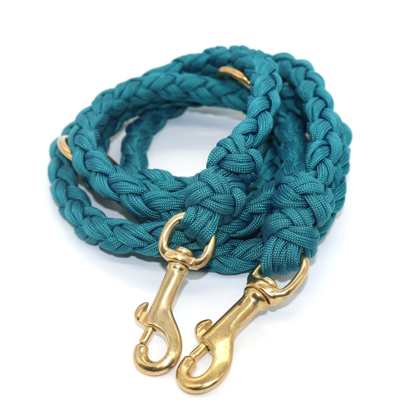 Handgeflochtene Paracord Leine *Petrol*