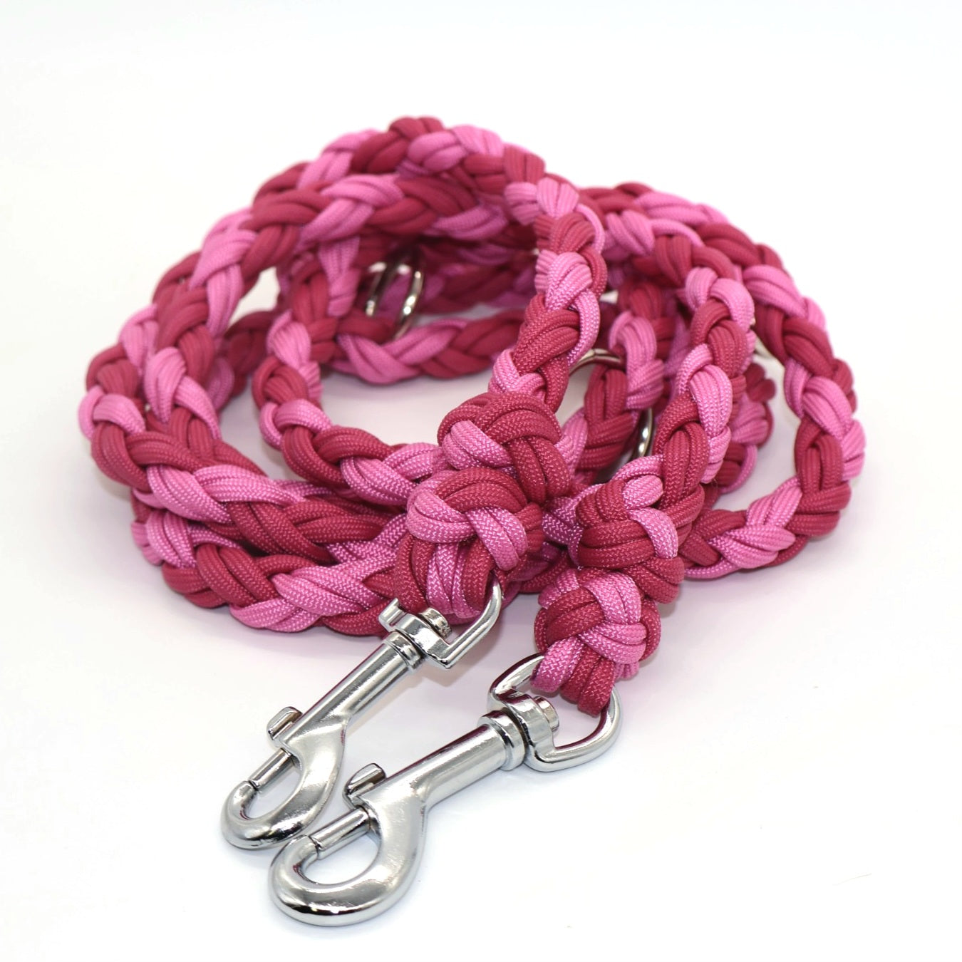 Handgeflochtene Paracord Leine *Fuchsia Bubble Gum*