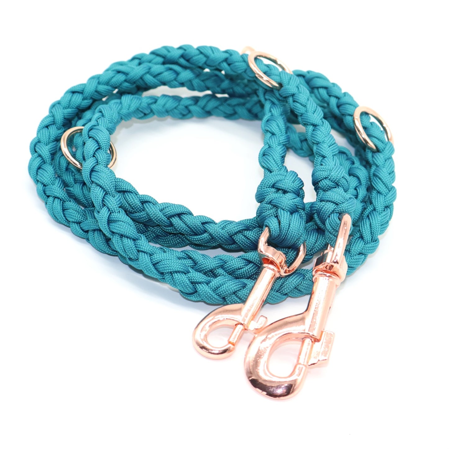 Handgeflochtene Paracord Leine *Petrol*