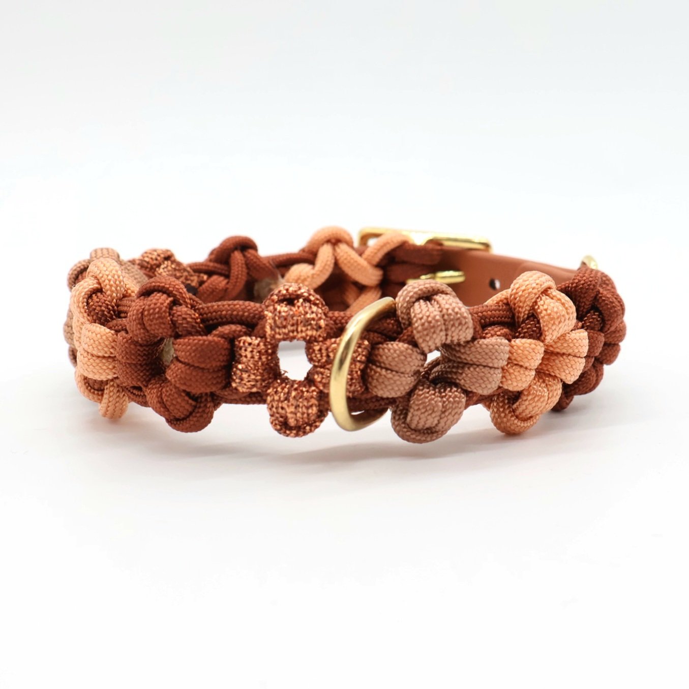 Mini Blumen Halsband *Hellbraun-Glitzer*