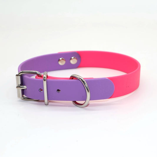 Halsband Biothane *Amethyst & Neon Pink*