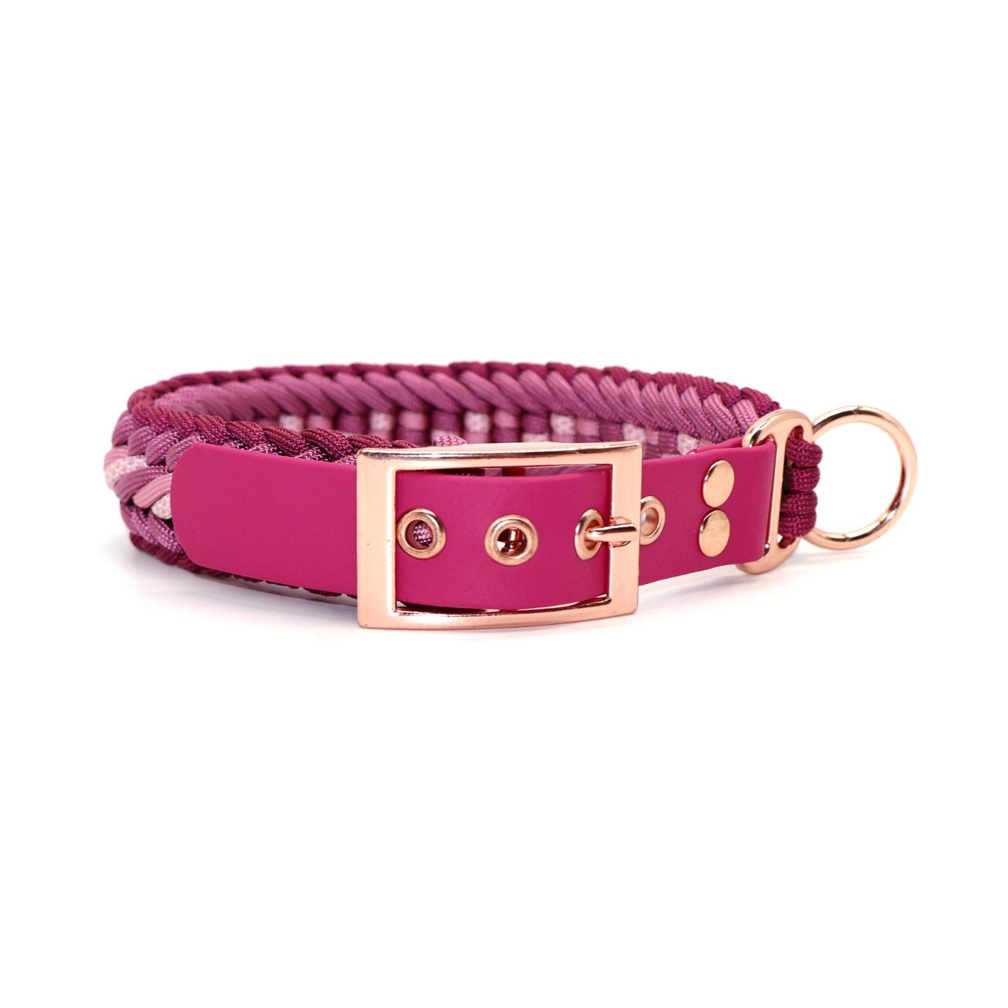 Paracord Halsband Breit geflochten *Wildbeere & Lavender Rosa*