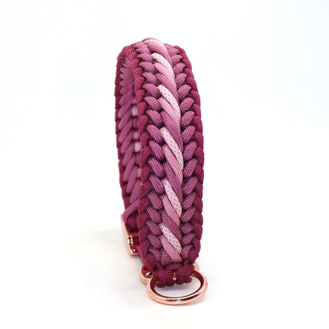 Paracord Halsband Breit geflochten *Wildbeere & Lavender Rosa*