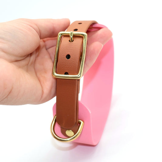 Zugstopp Halsband Biothane *Rosa & Hellbraun*