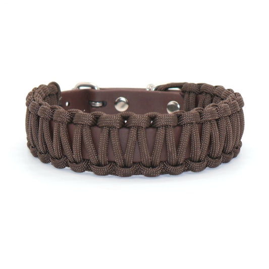 29-33,5cm & 2,6cm breites Halsband Biothane & Paracord *Espresso Dunkelbraun*
