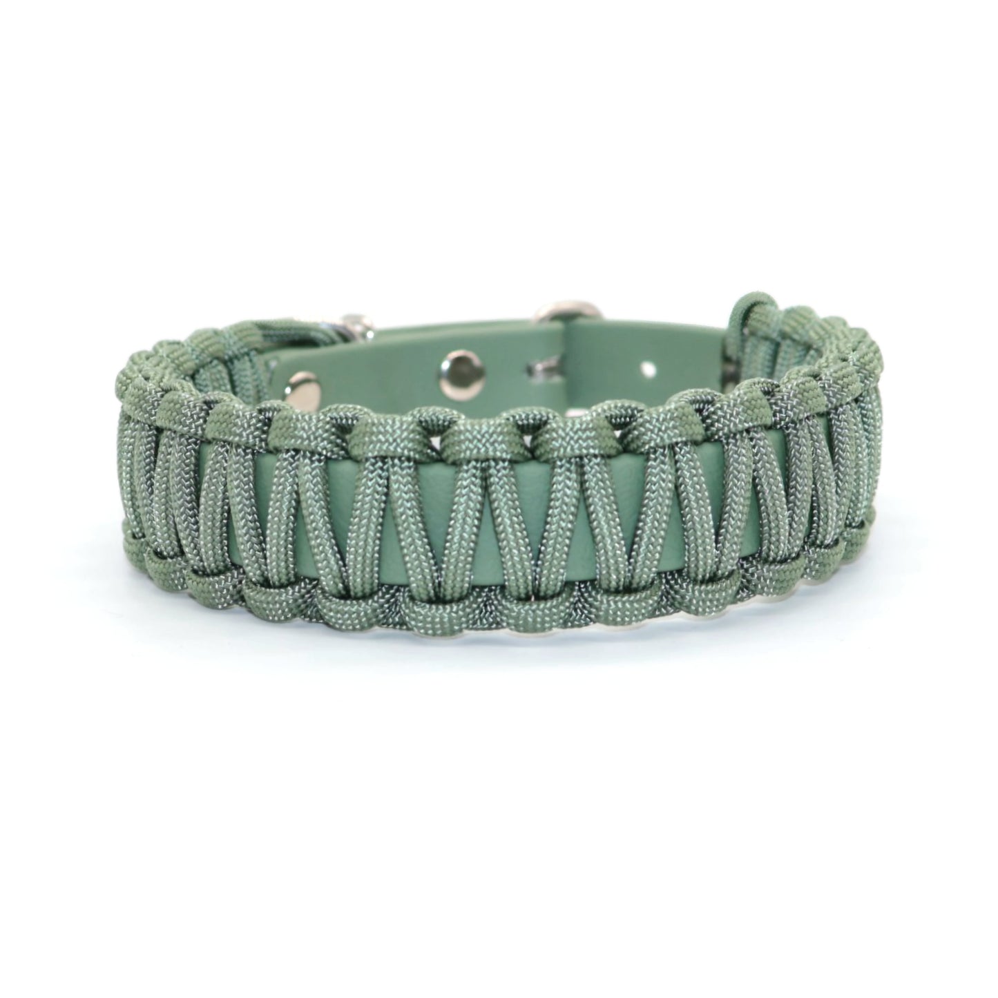 Halsband Biothane & Paracord *Foggy Grün*