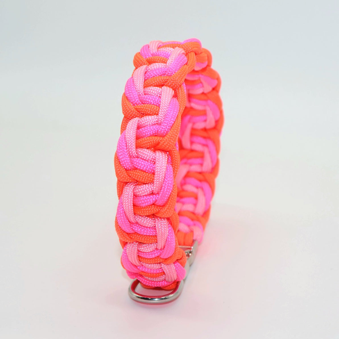 Paracord Halsband geflochten *Neon Orange & Neon Pink*