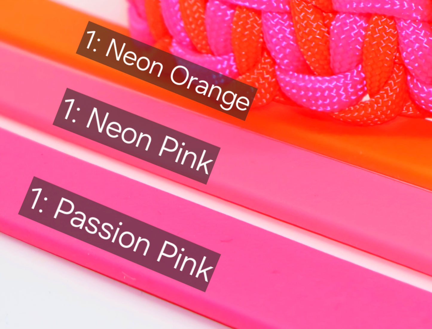 Paracord Halsband geflochten *Neon Orange & Neon Pink*