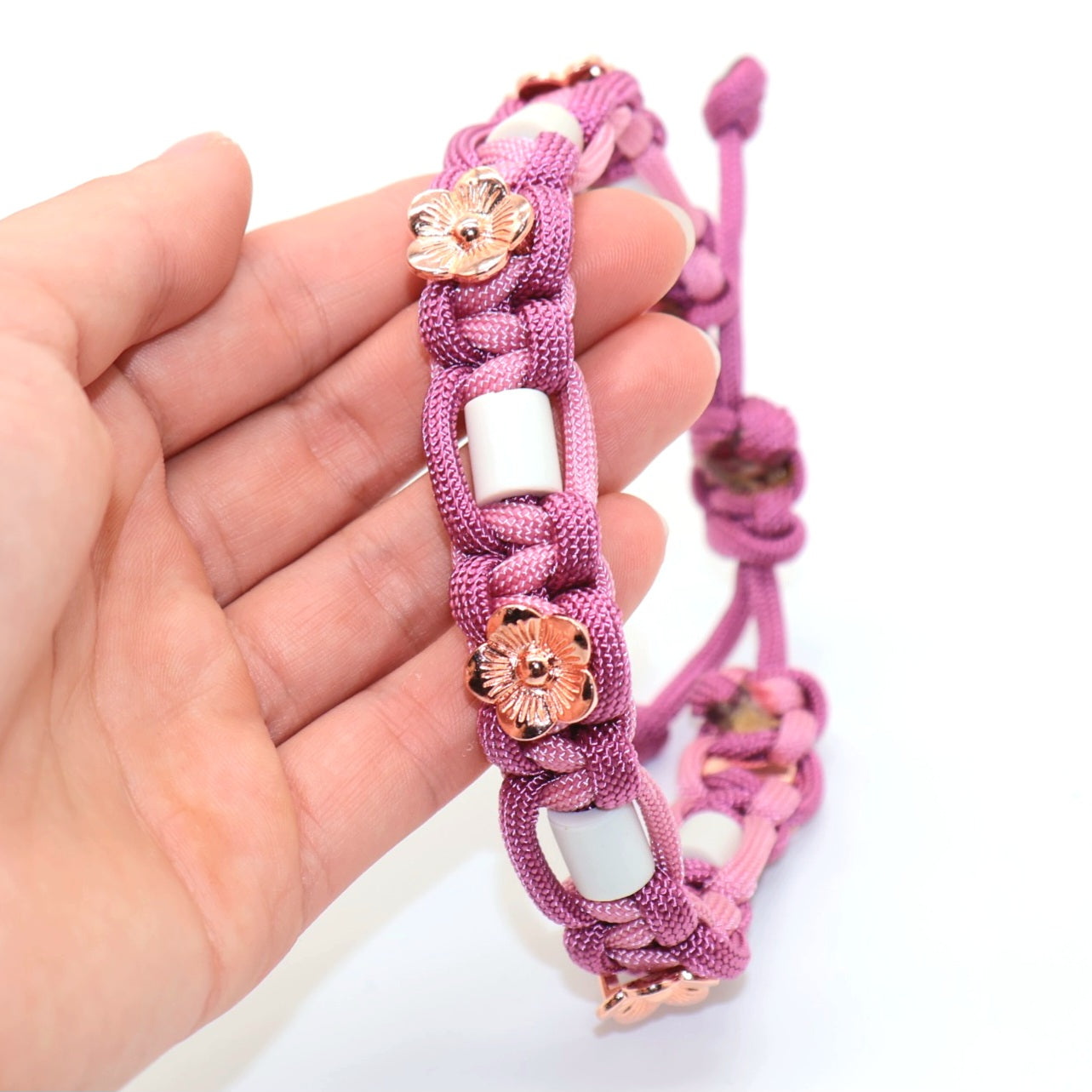 Schmuck-Halsband #3 mit Blumen *Lavender Rosa & Wildbeere*