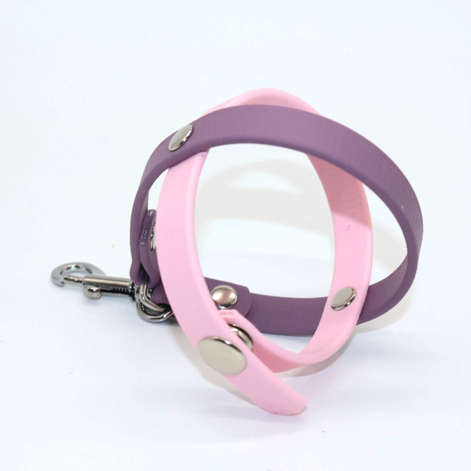 Ballhalter Biothane mit Knopf *Hellrosa & Traube*