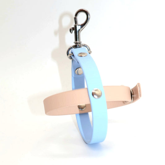 Ballhalter Biothane mit Knopf *Mocca & Polarblau*