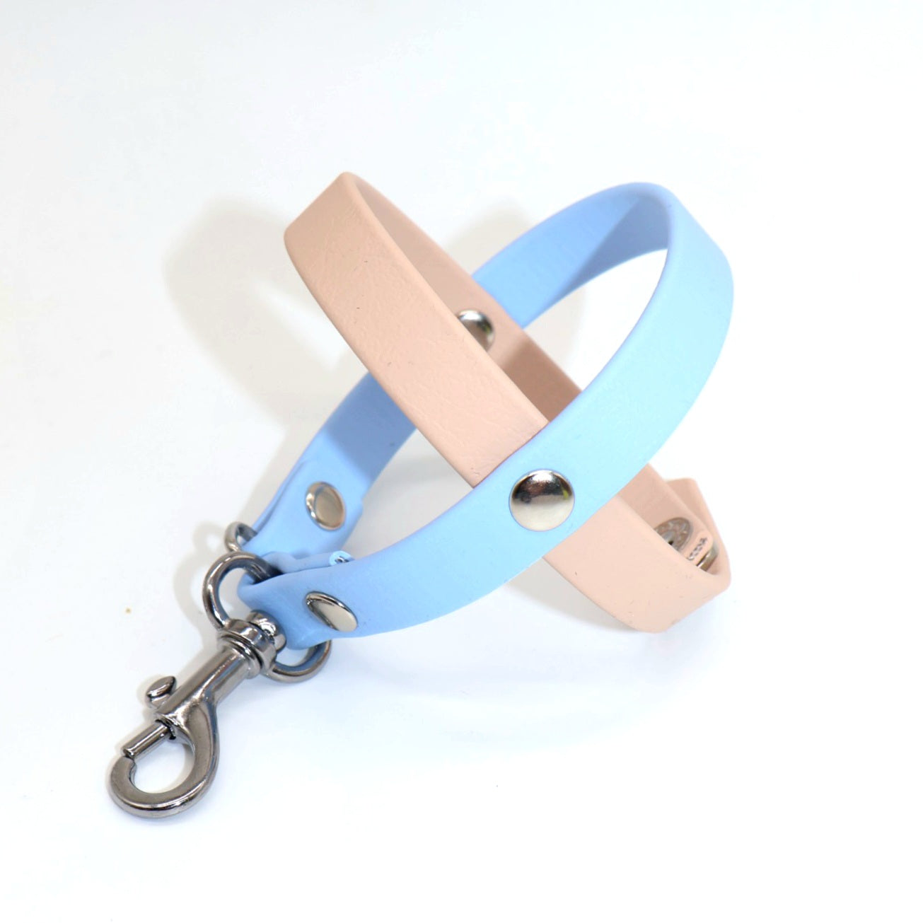 Ballhalter Biothane mit Knopf *Mocca & Polarblau*