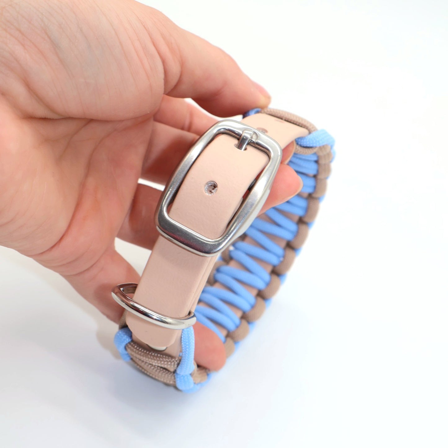 Halsband Biothane & Paracord *Mocca & Polarblau*