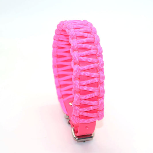 Halsband Biothane & Paracord *Neon Pink*