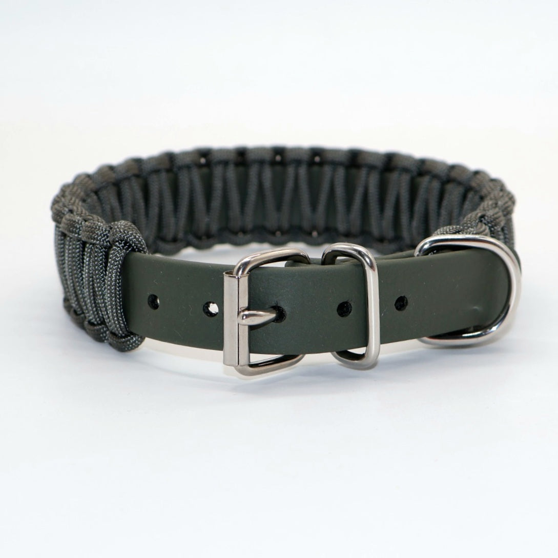 31-36,5cm & 3,2cm breites Halsband Biothane & Paracord *Foliage*