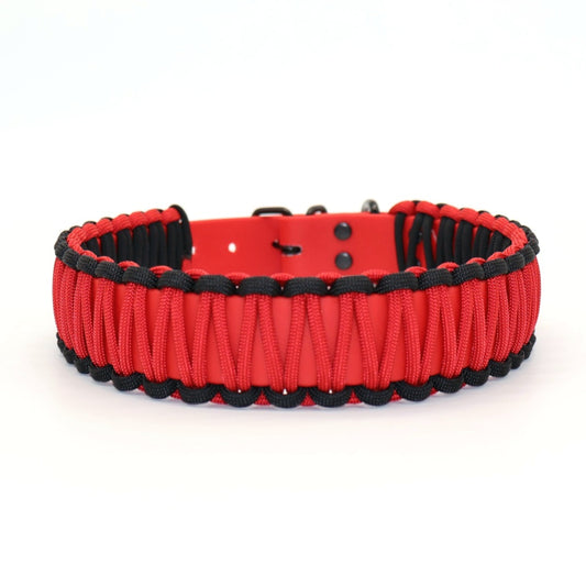 Collar Biothane &amp; Paracord *Red-Black*