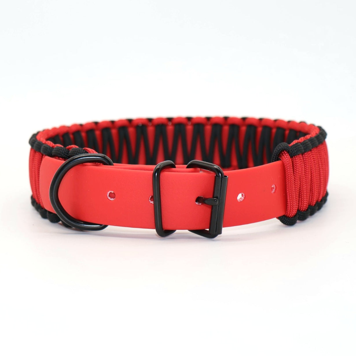 Collar Biothane &amp; Paracord *Red-Black*