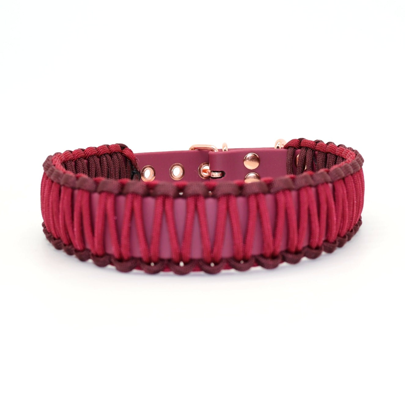 Collar Biothane &amp; Paracord *Burgundy-Maroon*