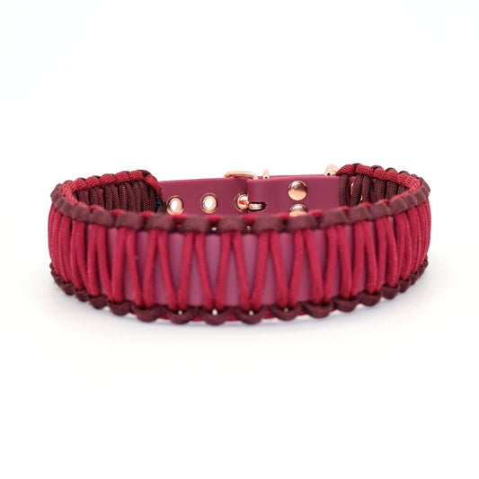 Collar Biothane &amp; Paracord *Burgundy-Maroon*