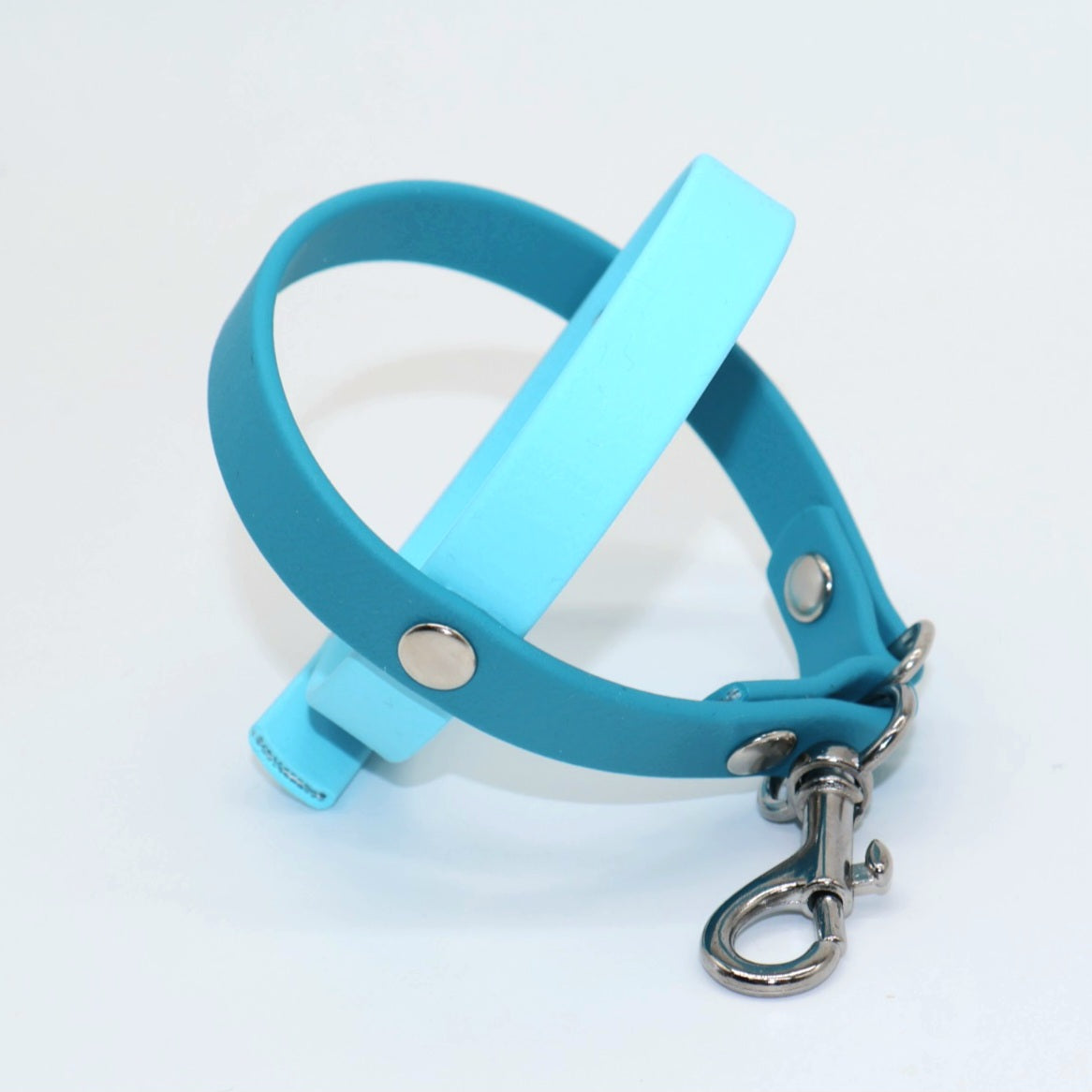 Ballhalter Biothane mit Knopf *Türkis & Petrol*
