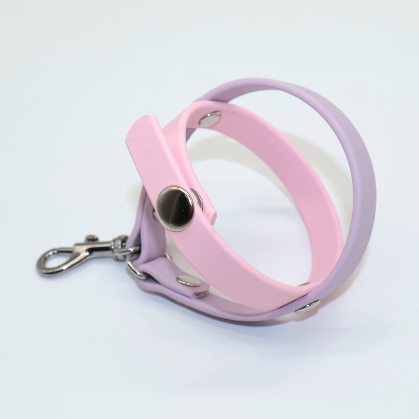 Ballhalter Biothane mit Knopf *Hellrosa & Pastelllila*