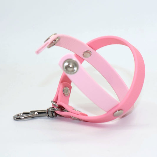 Ballhalter Biothane mit Knopf *Hellrosa & Rosa*