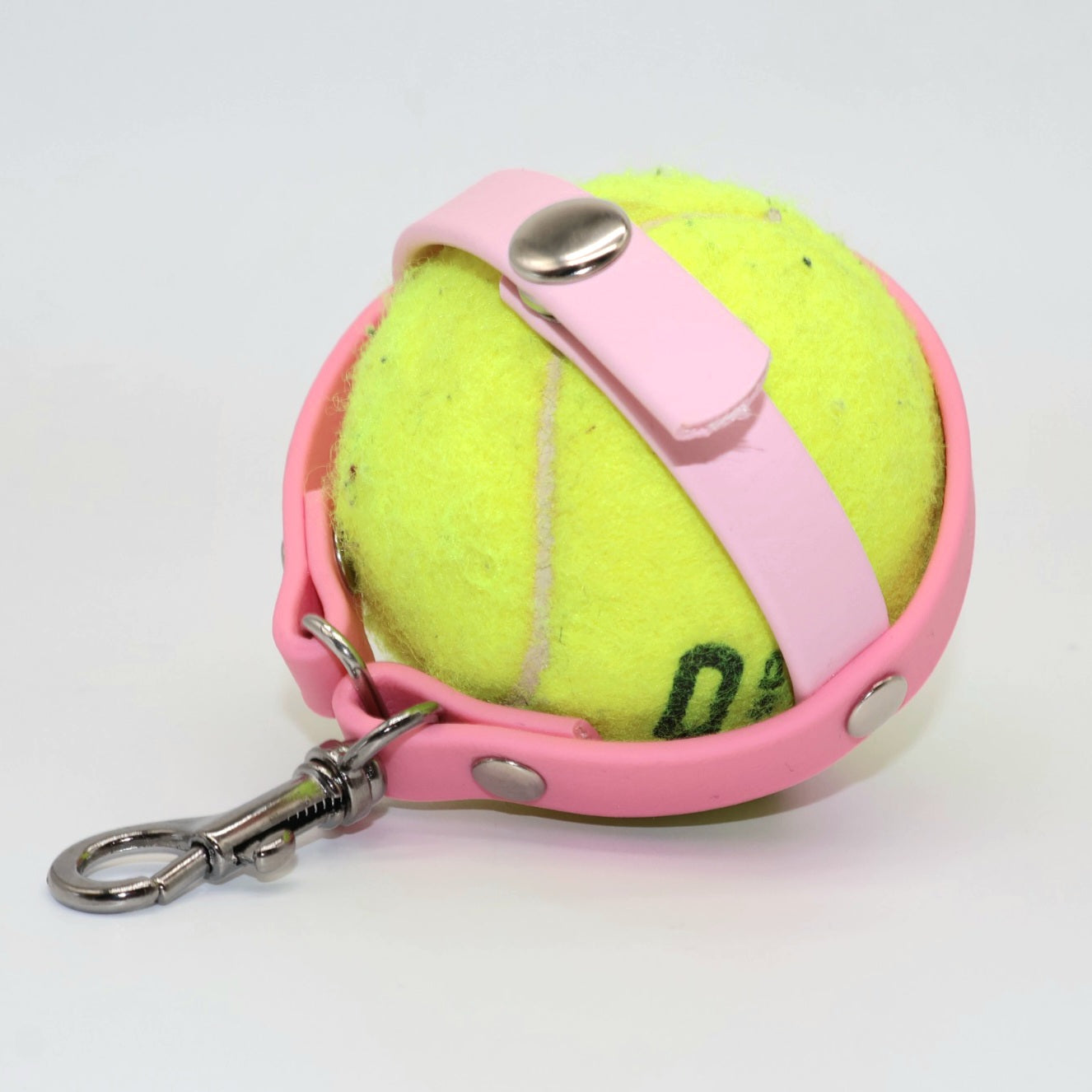 Ballhalter Biothane mit Knopf *Hellrosa & Rosa*