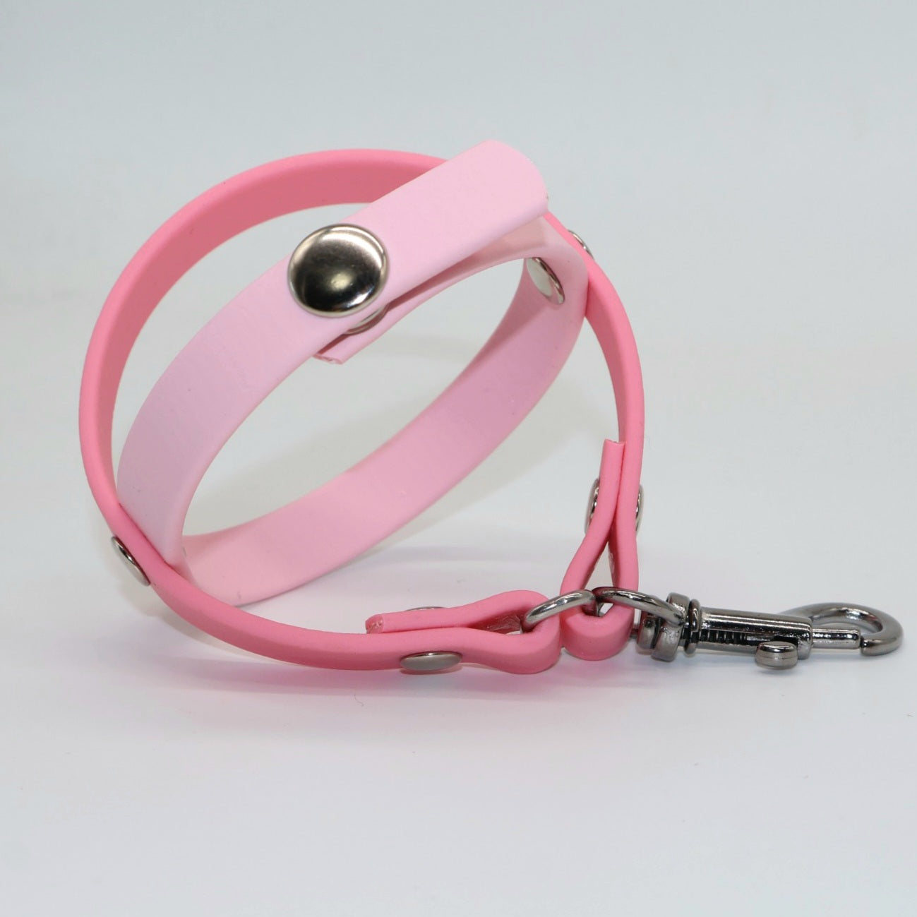 Ballhalter Biothane mit Knopf *Hellrosa & Rosa*