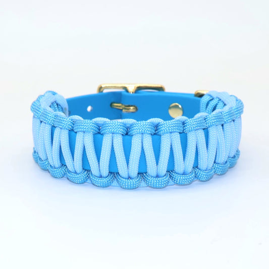 Halsband Biothane & Paracord *Azurblau & Polarblau*