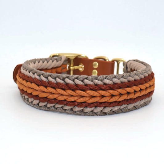 Paracord Halsband Breit geflochten *Tan, Mocca, Rost, Senf*