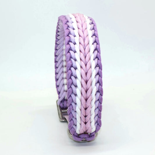 Paracord Halsband Breit geflochten *Pearl*
