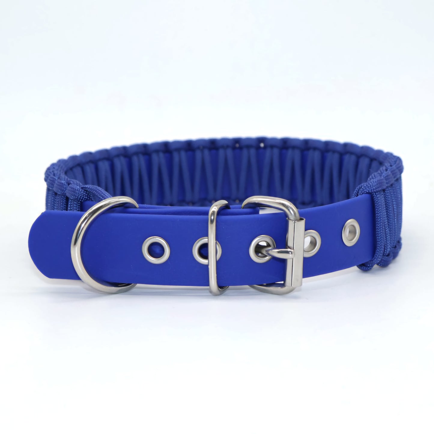 43-50cm & 4cm breites Halsband Biothane & Paracord *Royalblau*