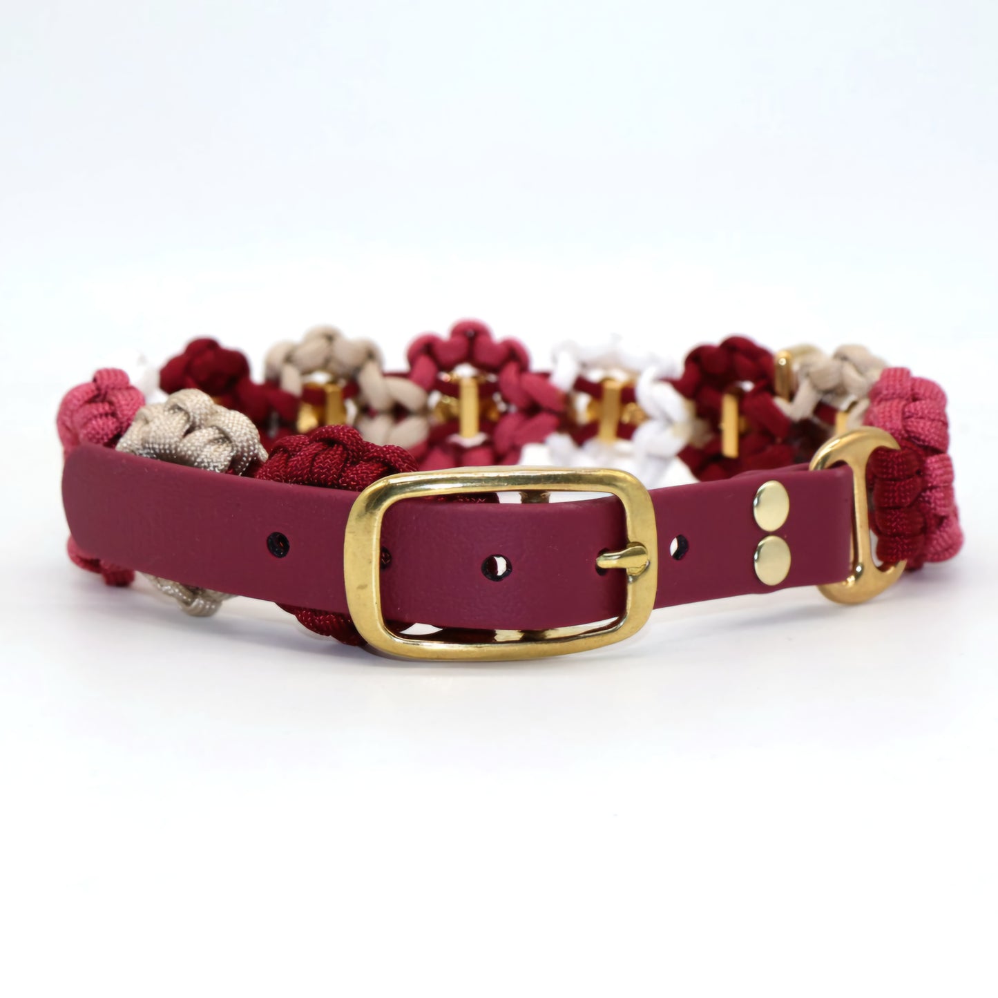 Blumen Halsband *Weinrot & Cafe Late & Ruby*
