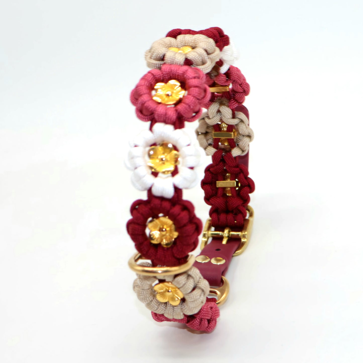 Blumen Halsband *Weinrot & Cafe Late & Ruby*