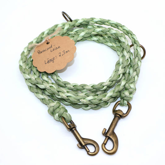 2,3m dünne Paracord Leine für Hunde bis 15kg *Guacamole Glitzer*